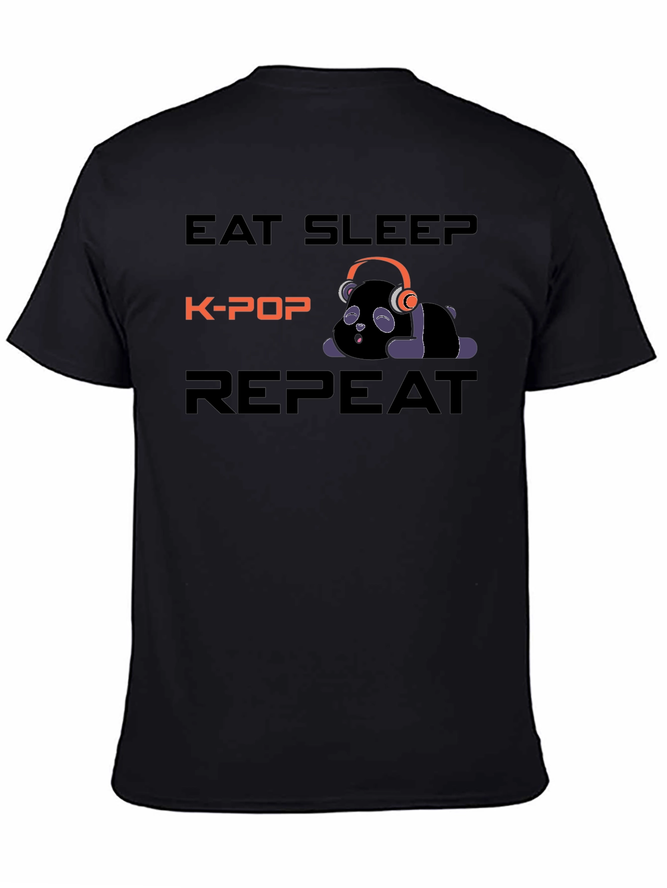 Eat Sleep K-Pop Repeat Black T-Shirt
