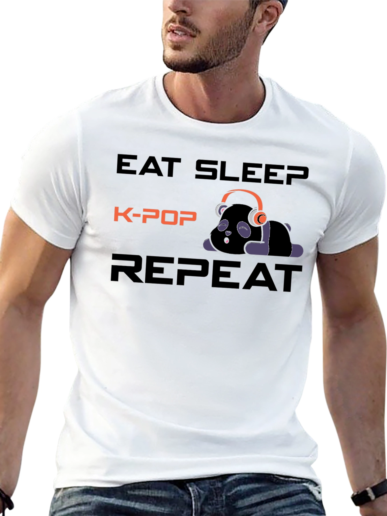 Eat Sleep K-Pop Repeat Black T-Shirt