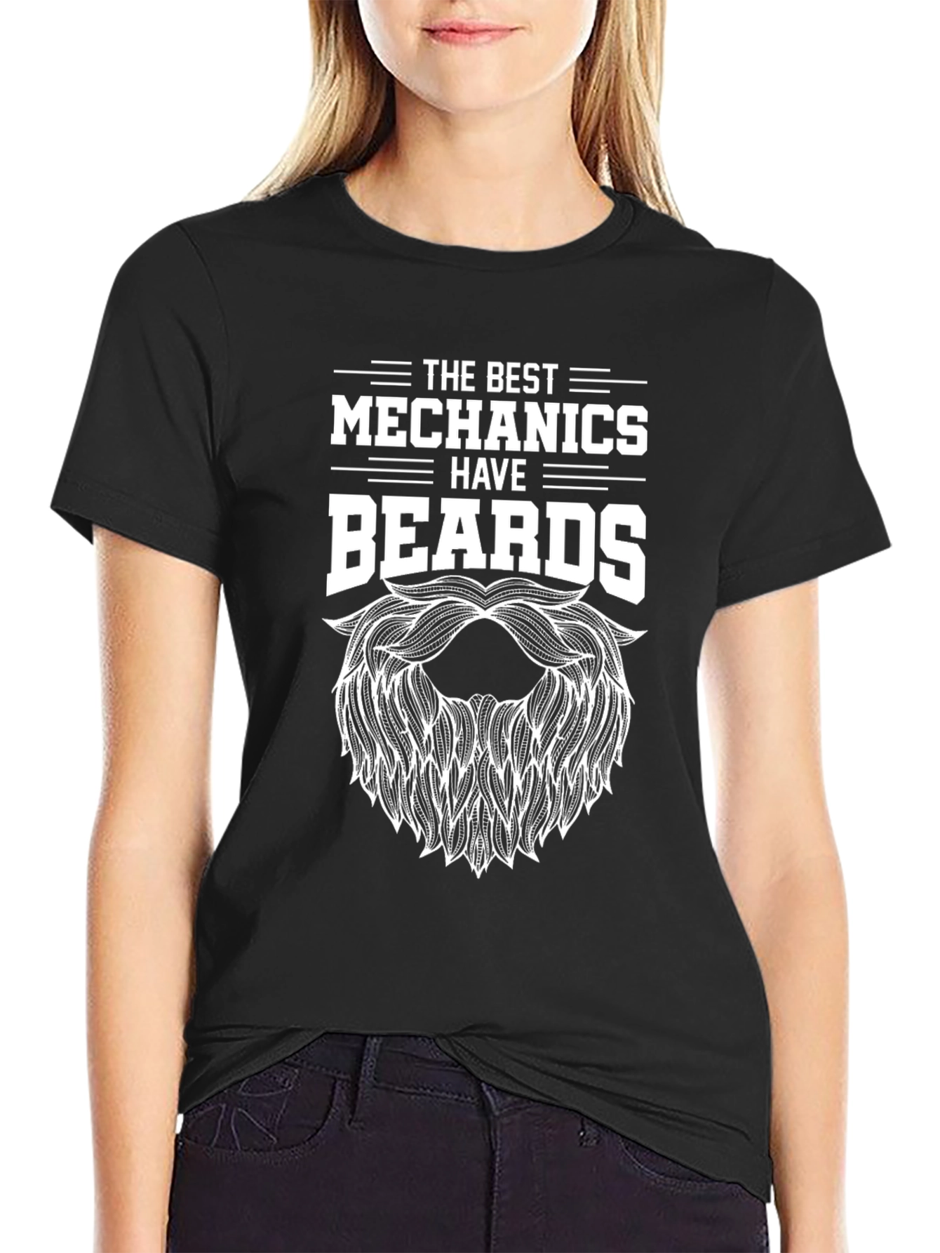 Mechanic Beard Graphic Tee - Black T-Shirt