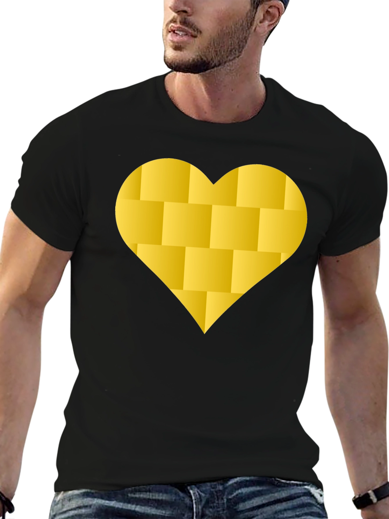 Brick Heart Graphic Tee - Modern Black T-Shirt