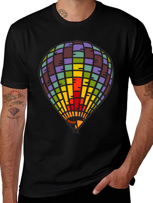 Colorful Hot Air Balloon Graphic Tee - Unique Design