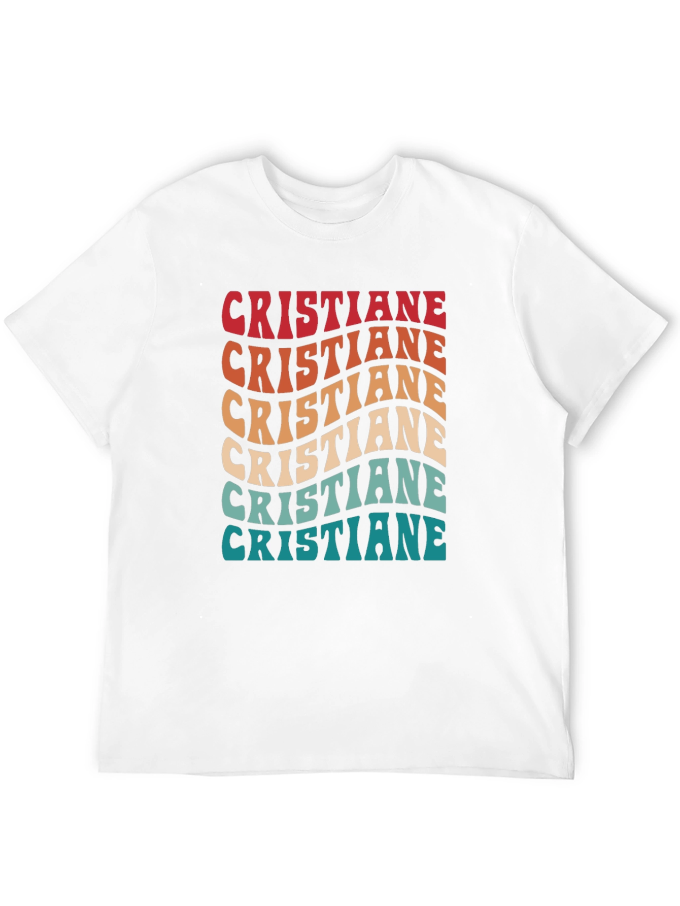 Cristiane Retro Wavy Text Graphic T-Shirt