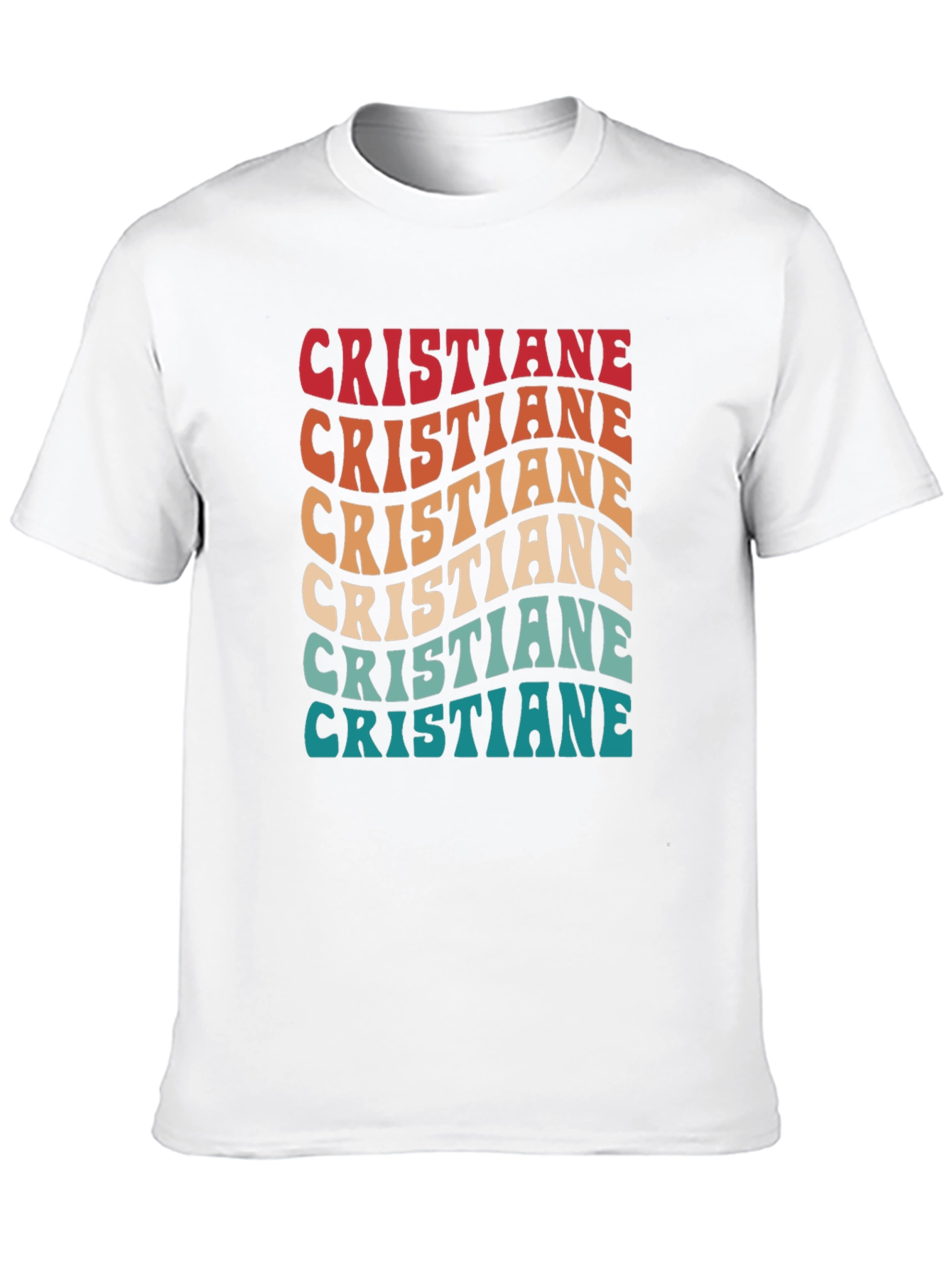 Cristiane Retro Wavy Text Graphic T-Shirt