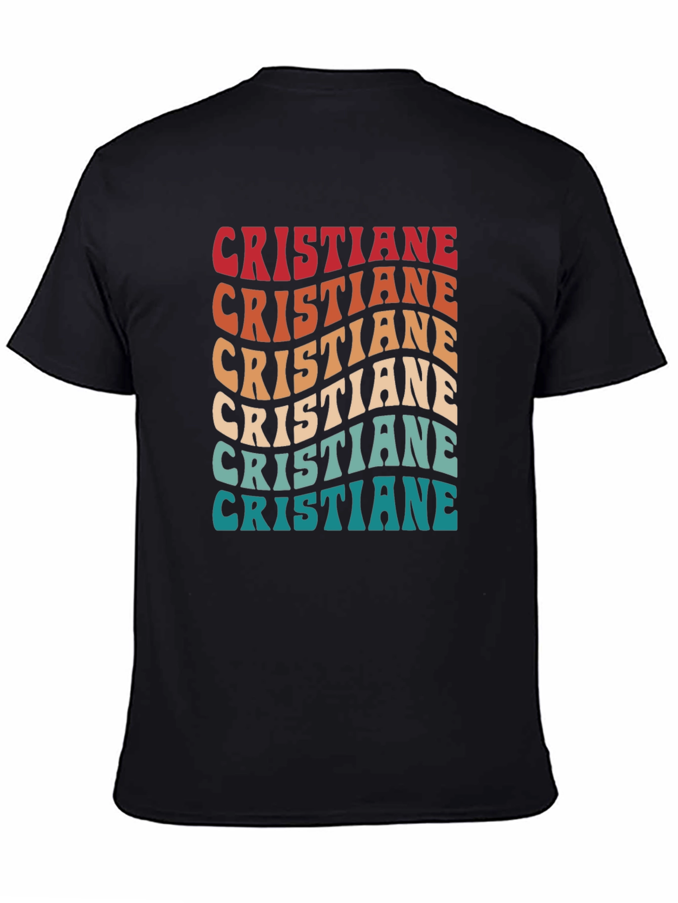 Cristiane Retro Wavy Text Graphic T-Shirt