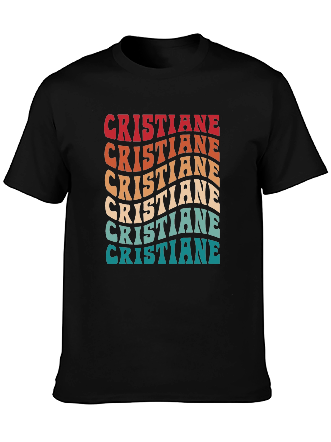 Cristiane Retro Wavy Text Graphic T-Shirt