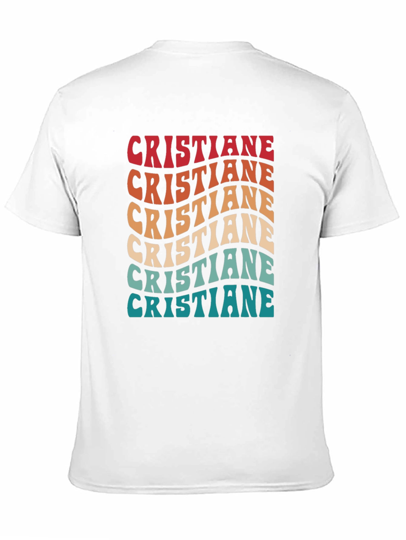 Cristiane Retro Wavy Text Graphic T-Shirt