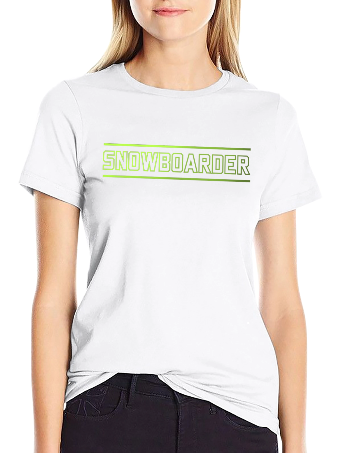 Snowboarder Graphic Tee - Black Cotton T-Shirt