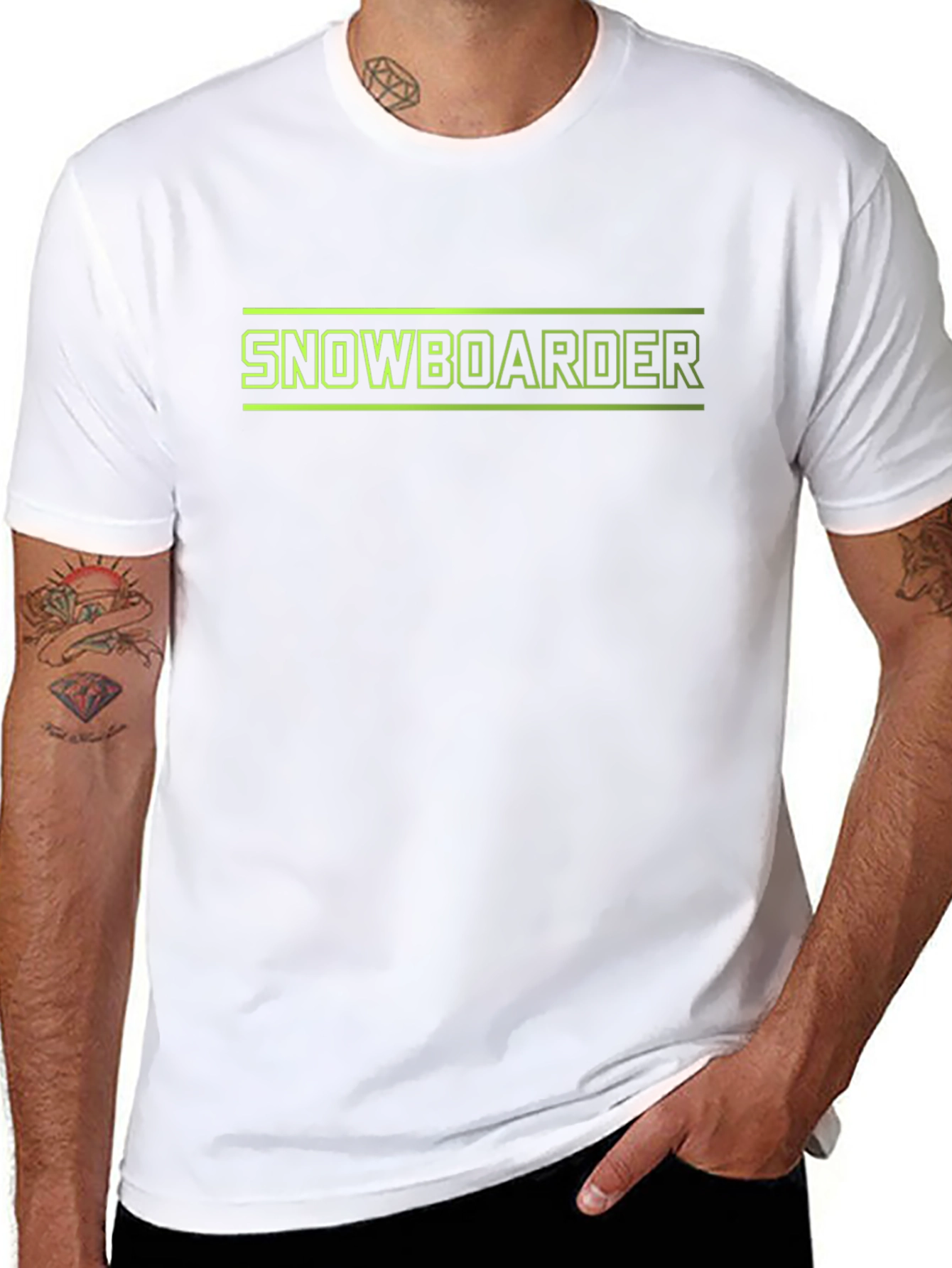 Snowboarder Graphic Tee - Black Cotton T-Shirt