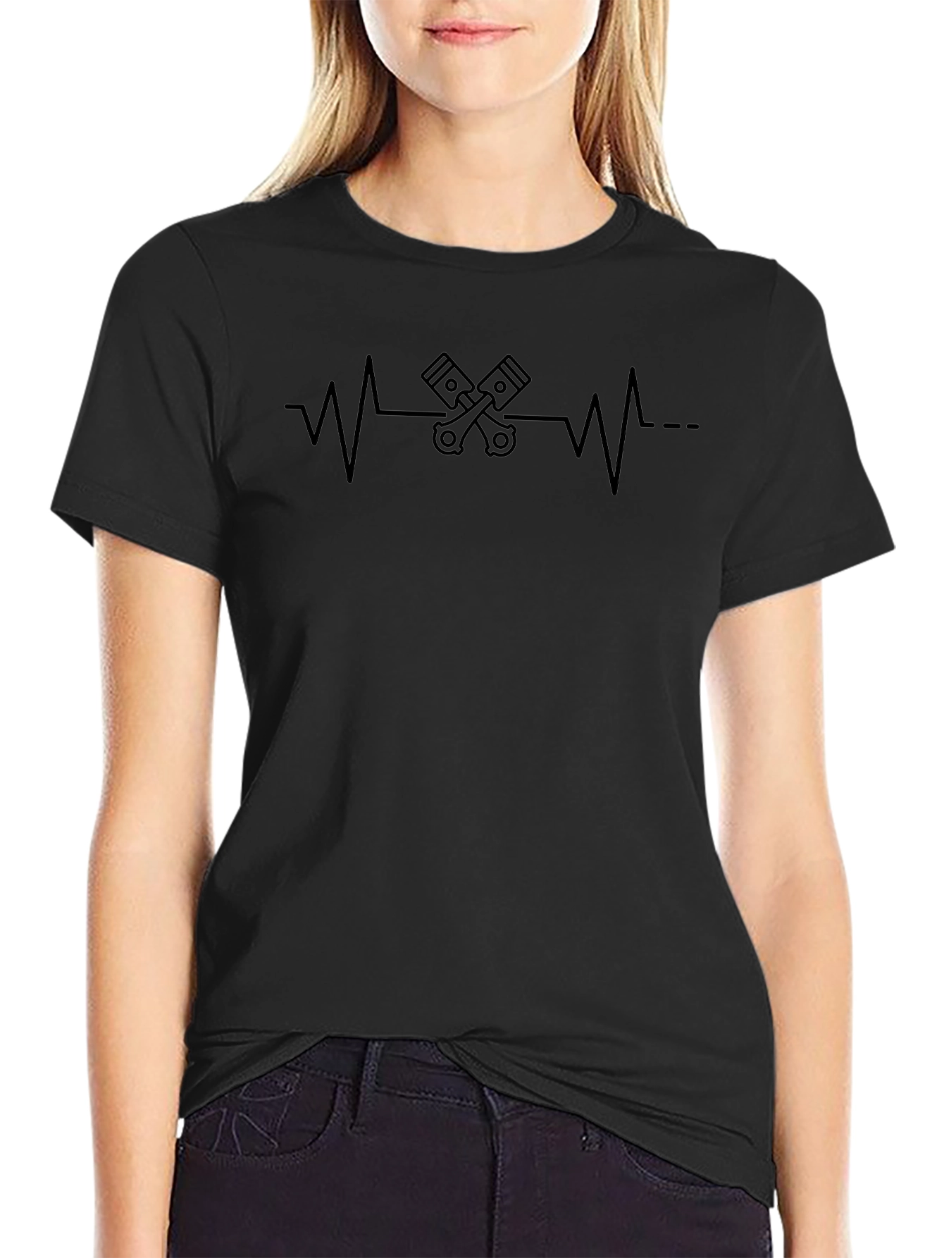 Engine Heartbeat Graphic Tee - Black