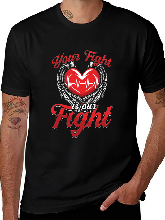 Heartbeat Wings T-Shirt - Your Fight is Our Fight