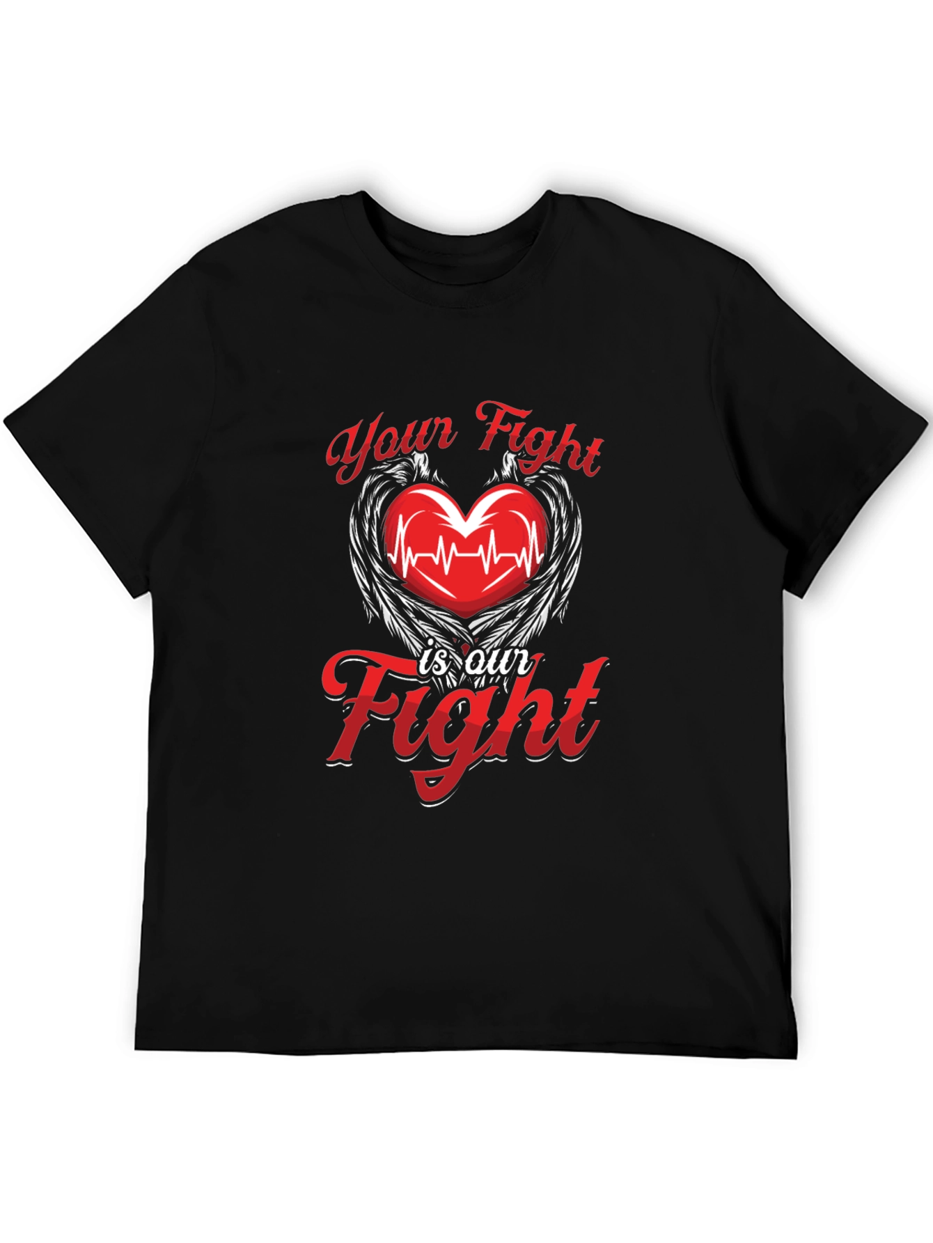 Heartbeat Wings T-Shirt - Your Fight is Our Fight