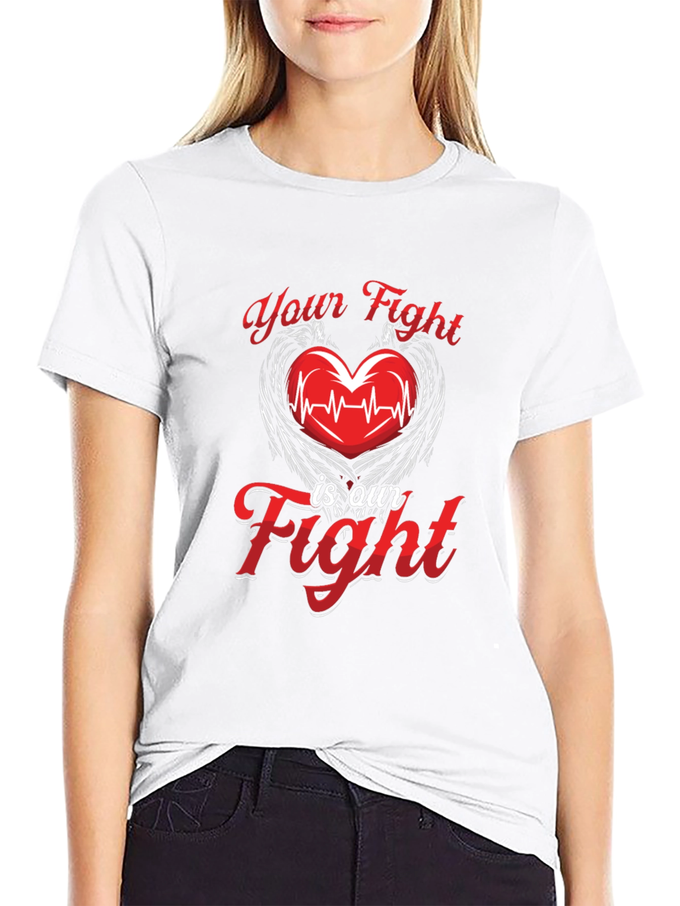 Heartbeat Wings T-Shirt - Your Fight is Our Fight