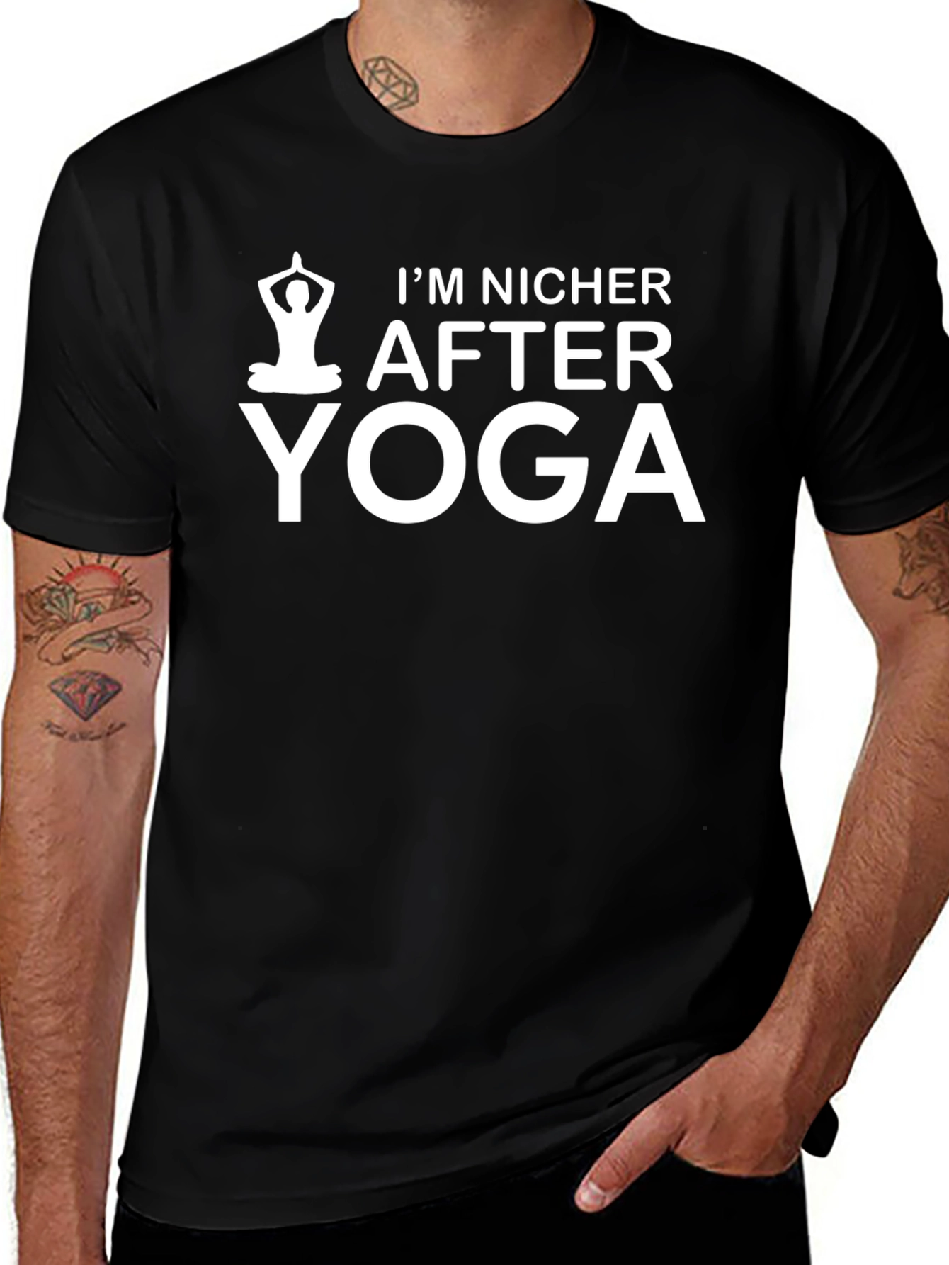 Im Nicer After Yoga Black Graphic Tee