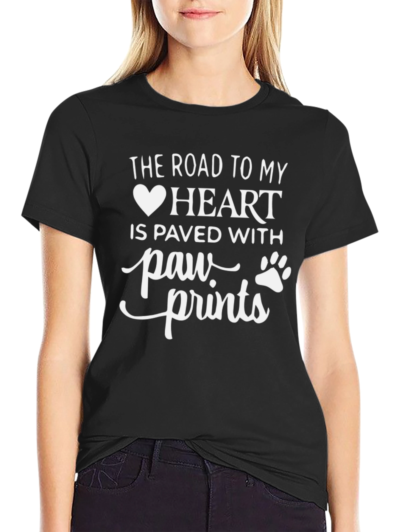 Paw Print Heart T-Shirt - Road to My Heart