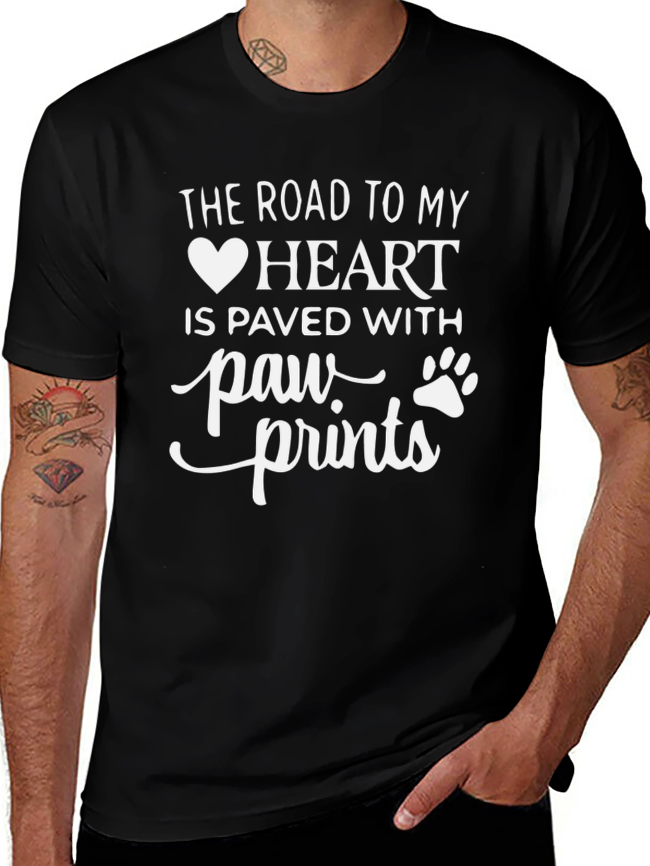 Paw Print Heart T-Shirt - Road to My Heart