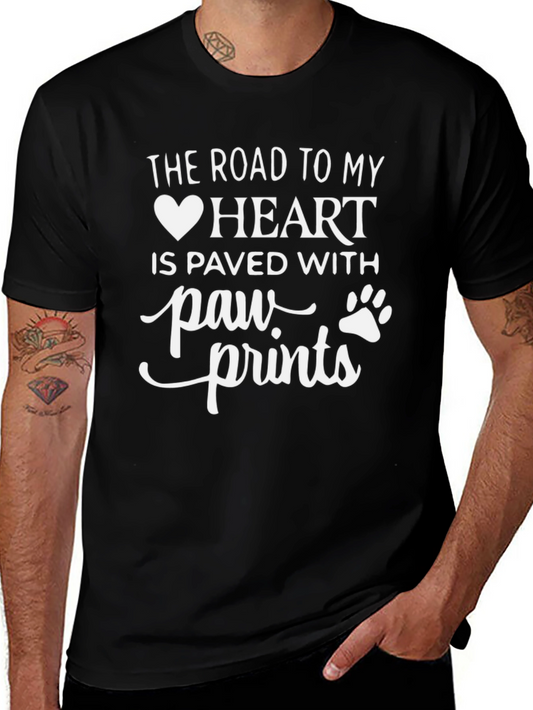 Paw Print Heart T-Shirt - Road to My Heart