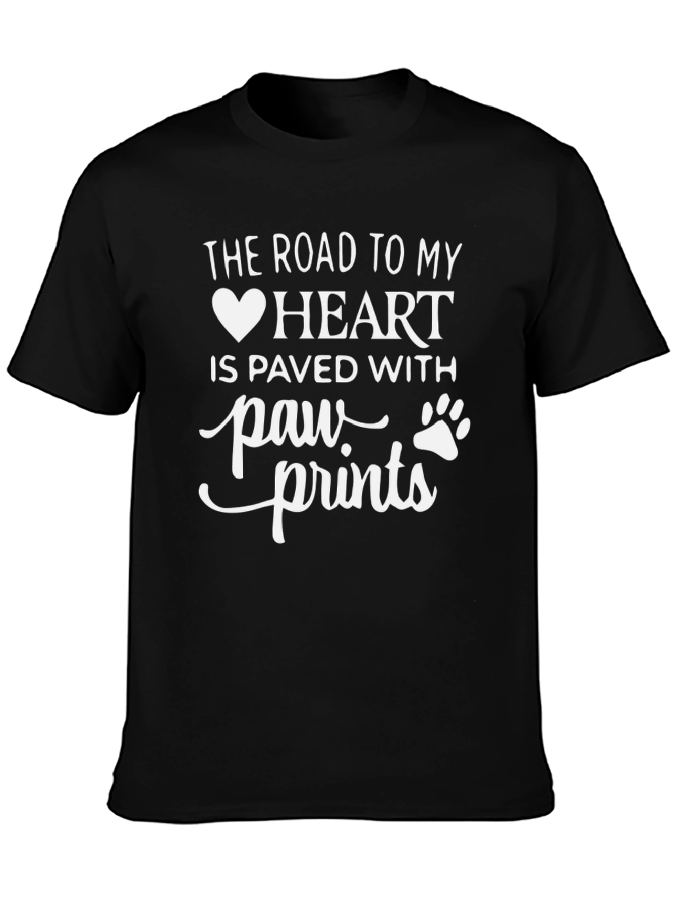 Paw Print Heart T-Shirt - Road to My Heart