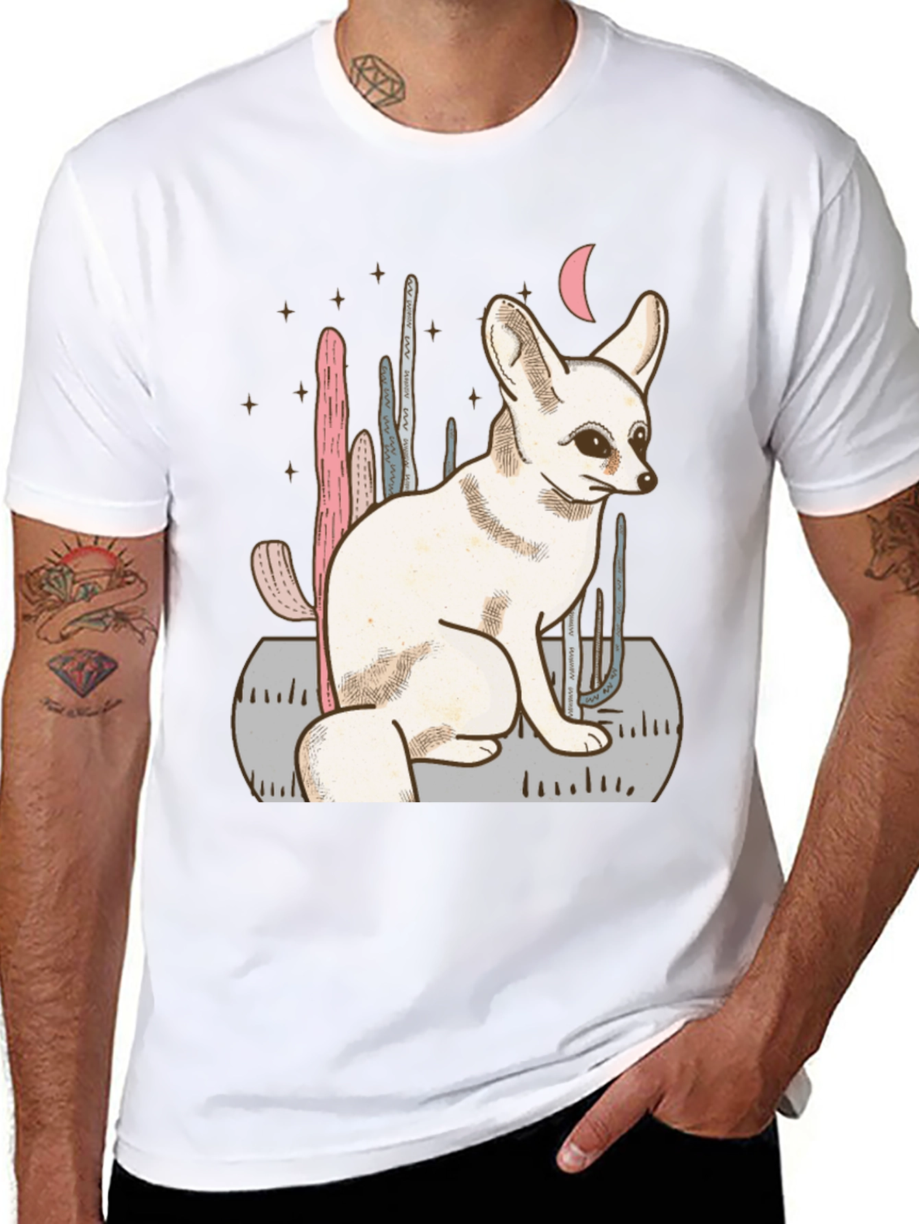 Fennec Fox Desert Scene Graphic Tee