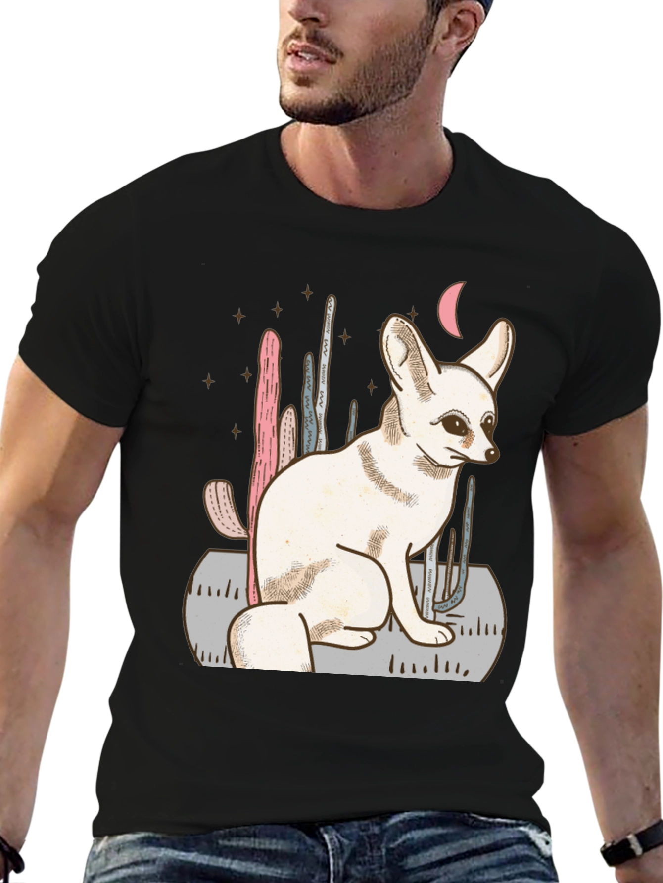 Fennec Fox Desert Scene Graphic Tee