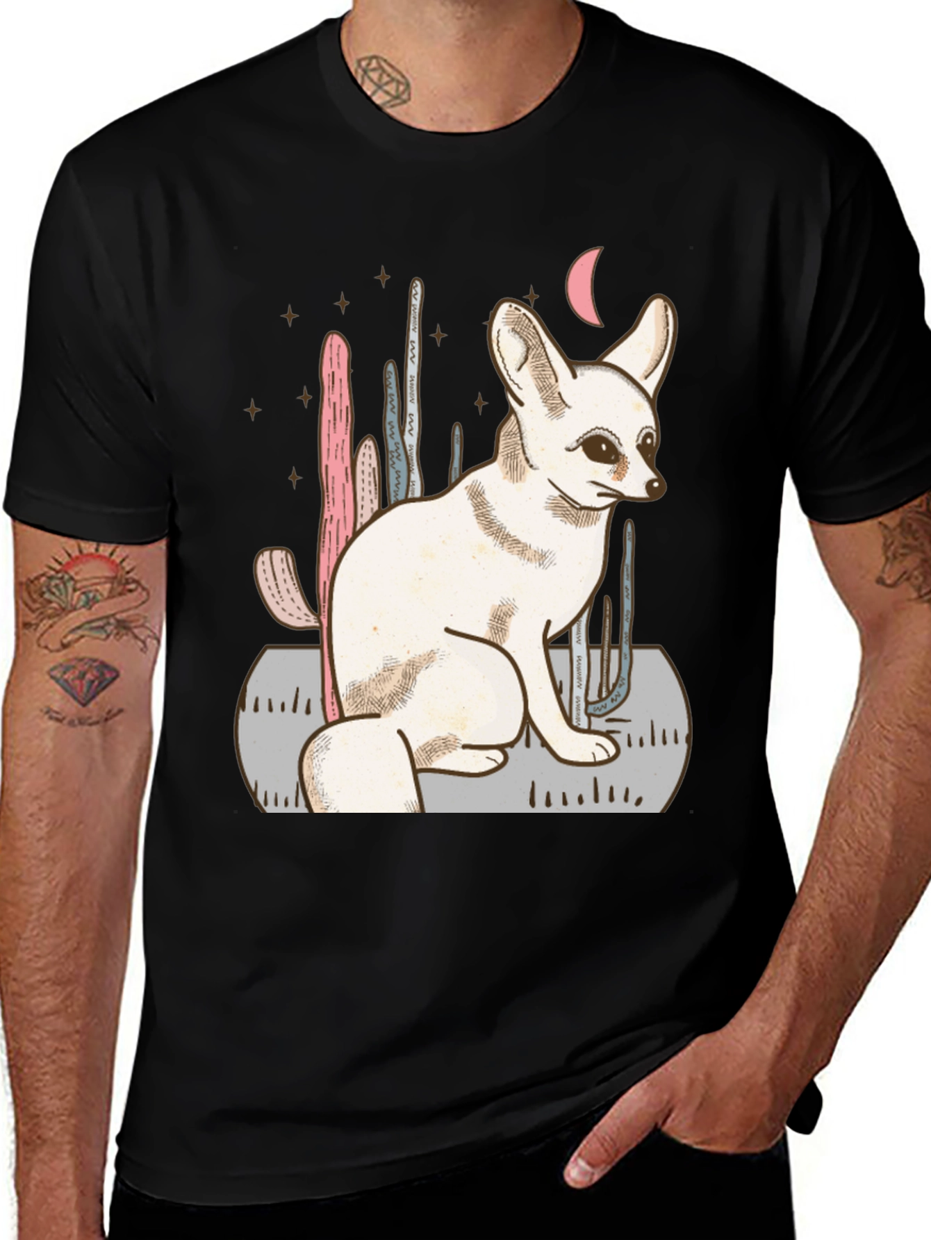 Fennec Fox Desert Scene Graphic Tee