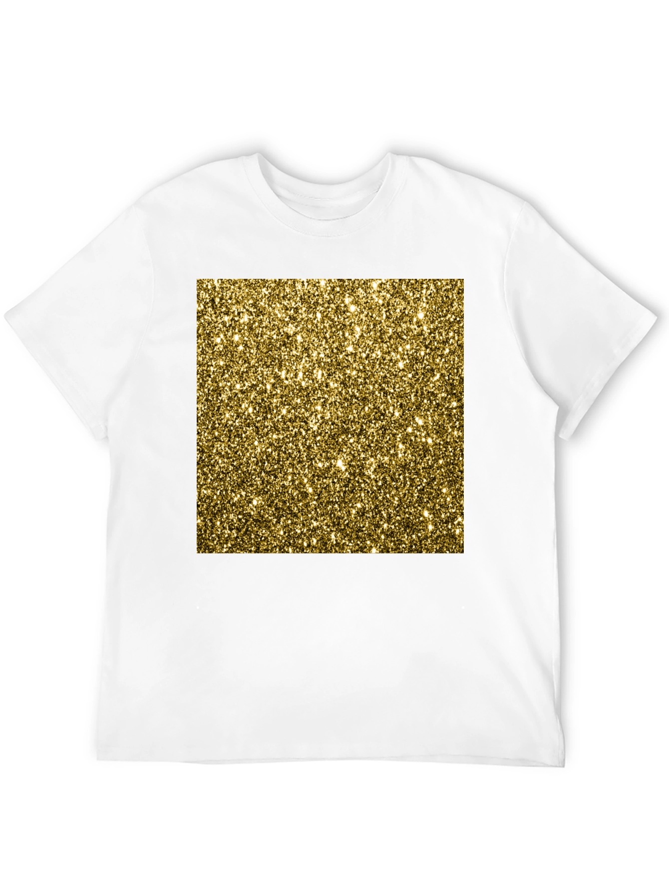 Sparkling Gold Glitter Graphic Tee - Black