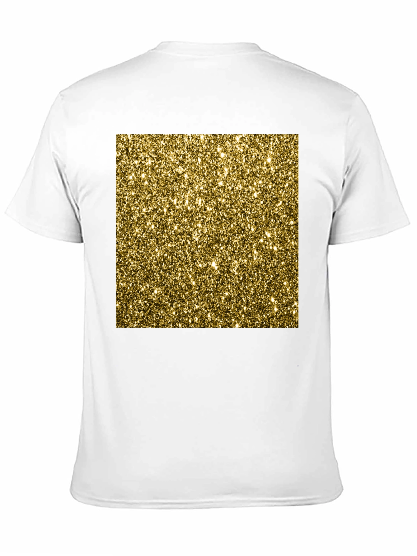 Sparkling Gold Glitter Graphic Tee - Black