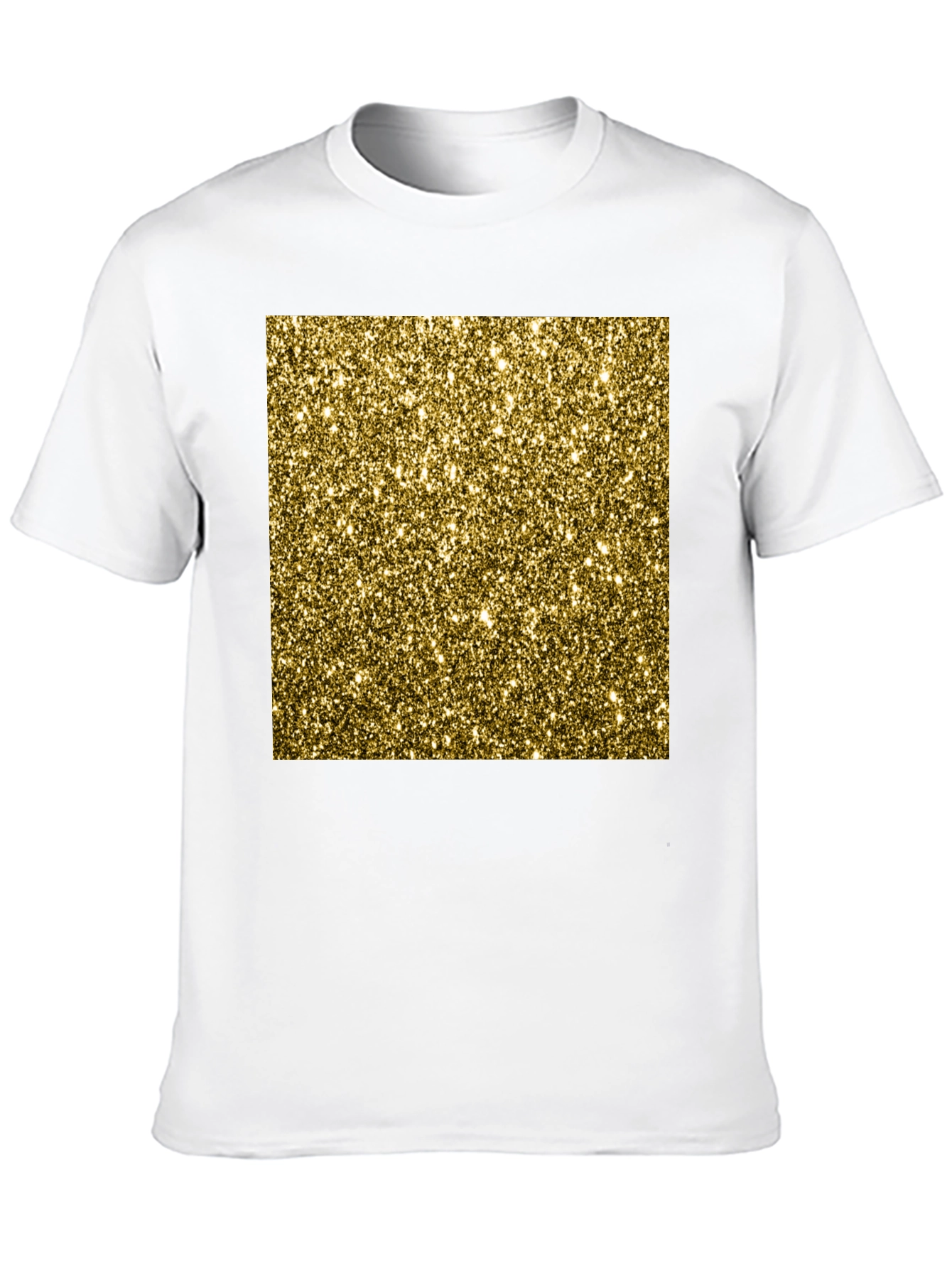 Sparkling Gold Glitter Graphic Tee - Black