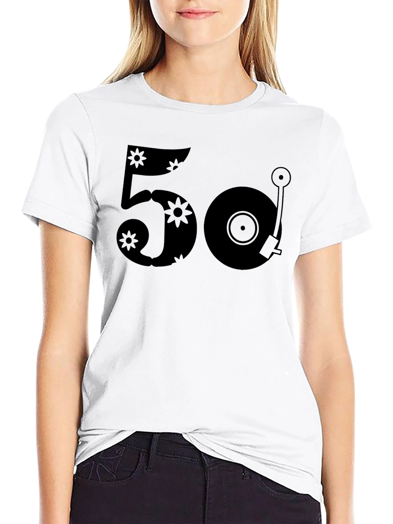 Retro 50 Record Player Graphic T-Shirt