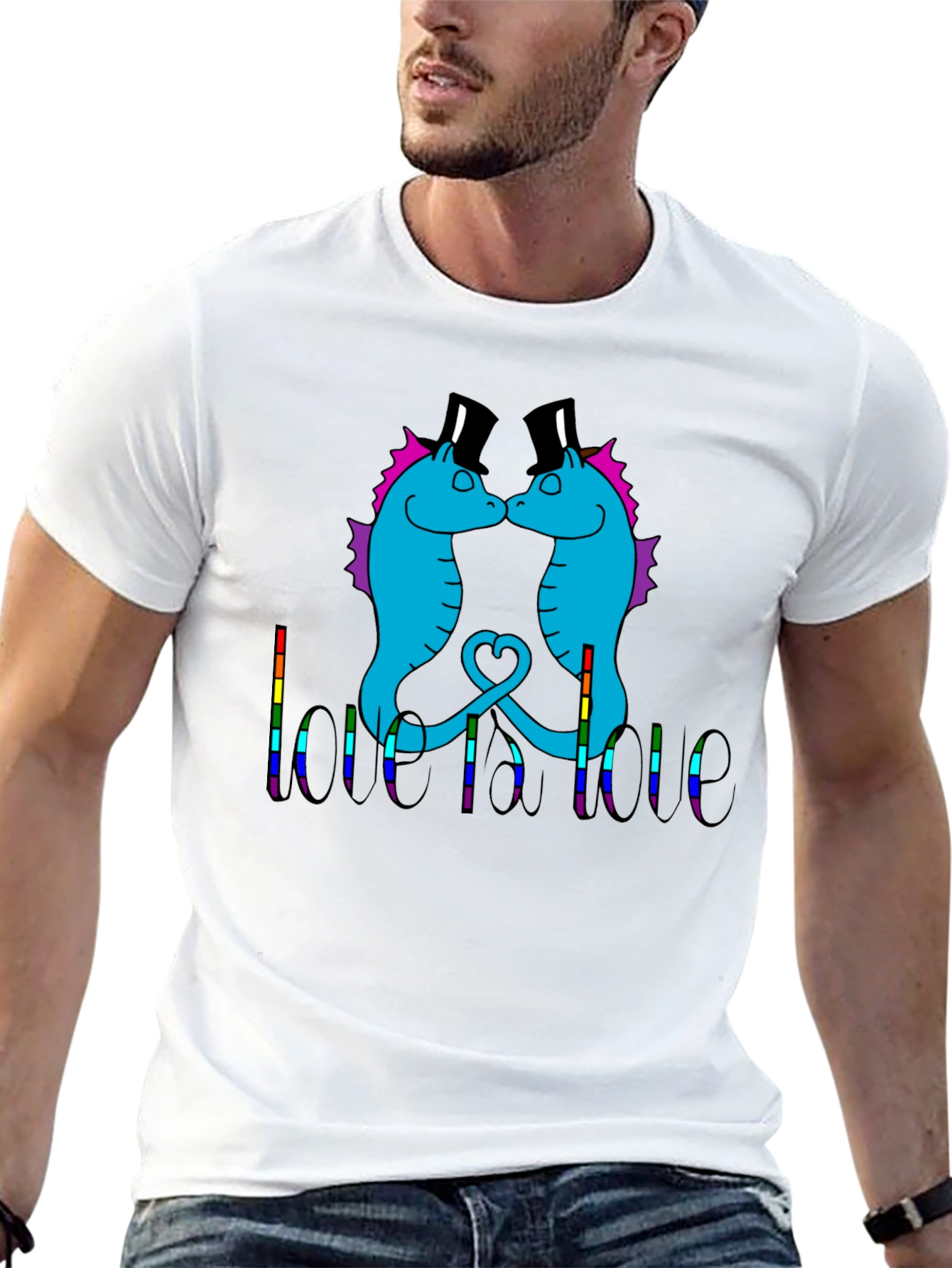 Love is Love Seahorse Graphic Tee