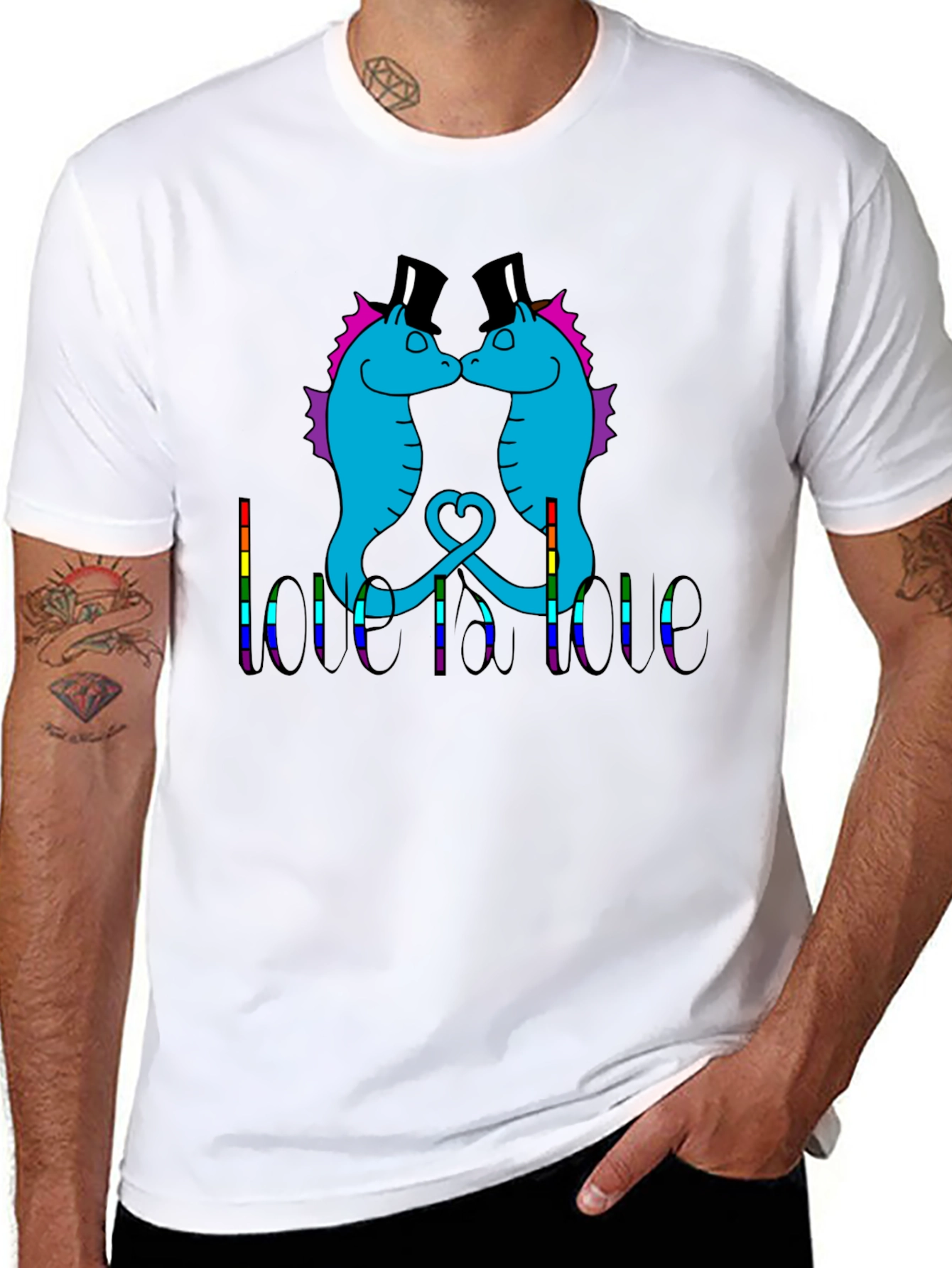 Love is Love Seahorse Graphic Tee